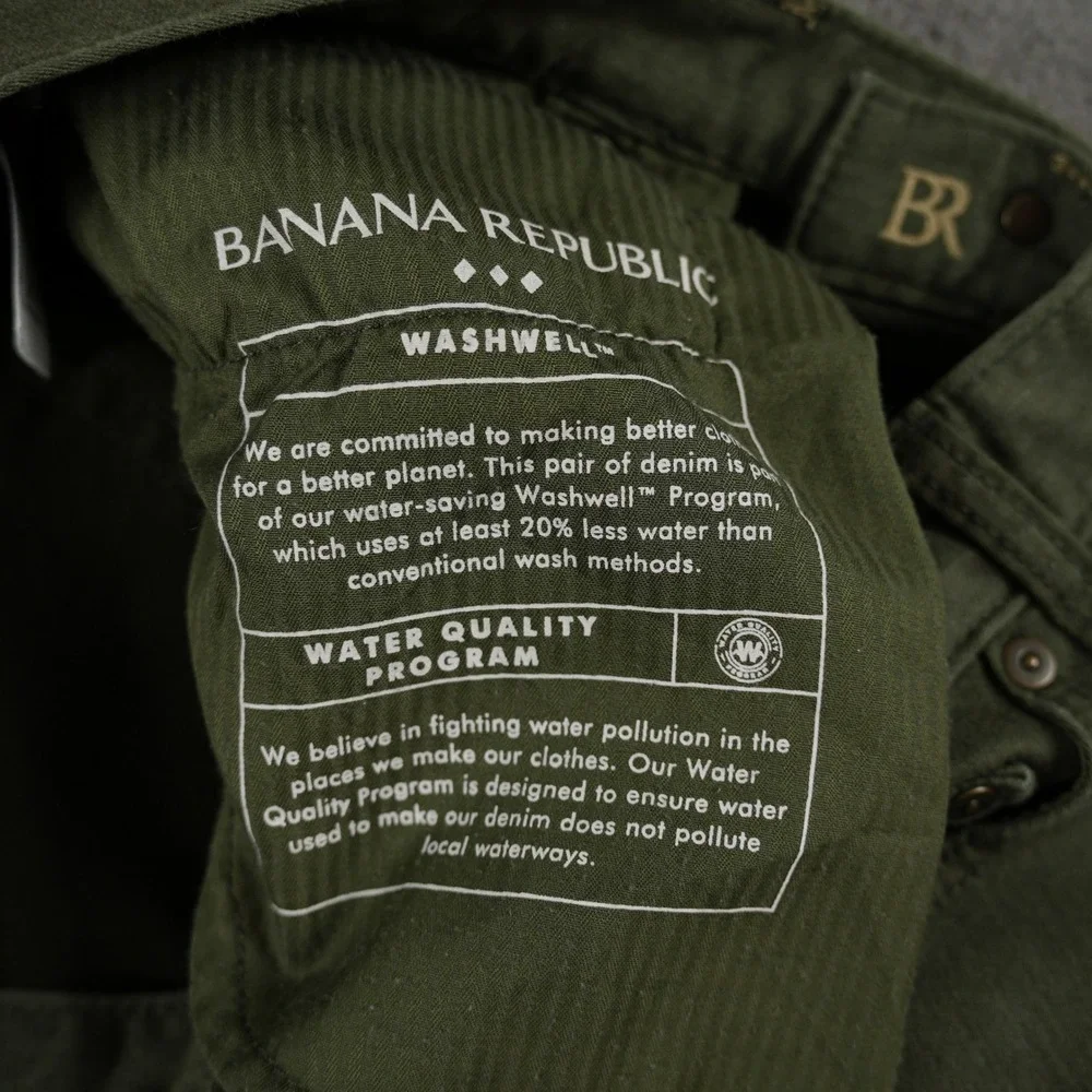Banana Republic Travel Jean Mens 32x29 Aspen Olive Heather Slim‎ Fit Stretch